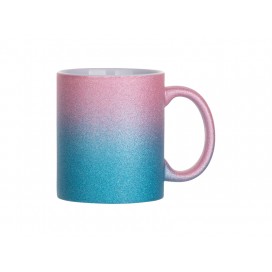 11oz/330ml Gradient Bottom Glitter Mug (Pink & Light Blue) (36/pack)